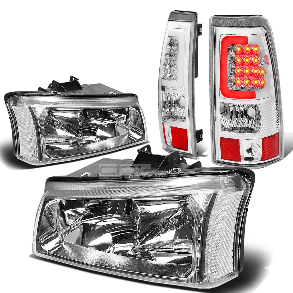 Chrome Clear Corner Headlight & 3D LED Brake Tail Light for Silverado (2003–2007)