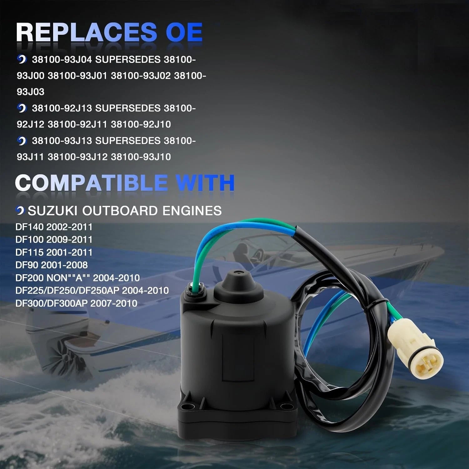 Power Tilt Trim Motor for Suzuki Outboard DF200 DF225 DF250 DF300 (2000-2023)