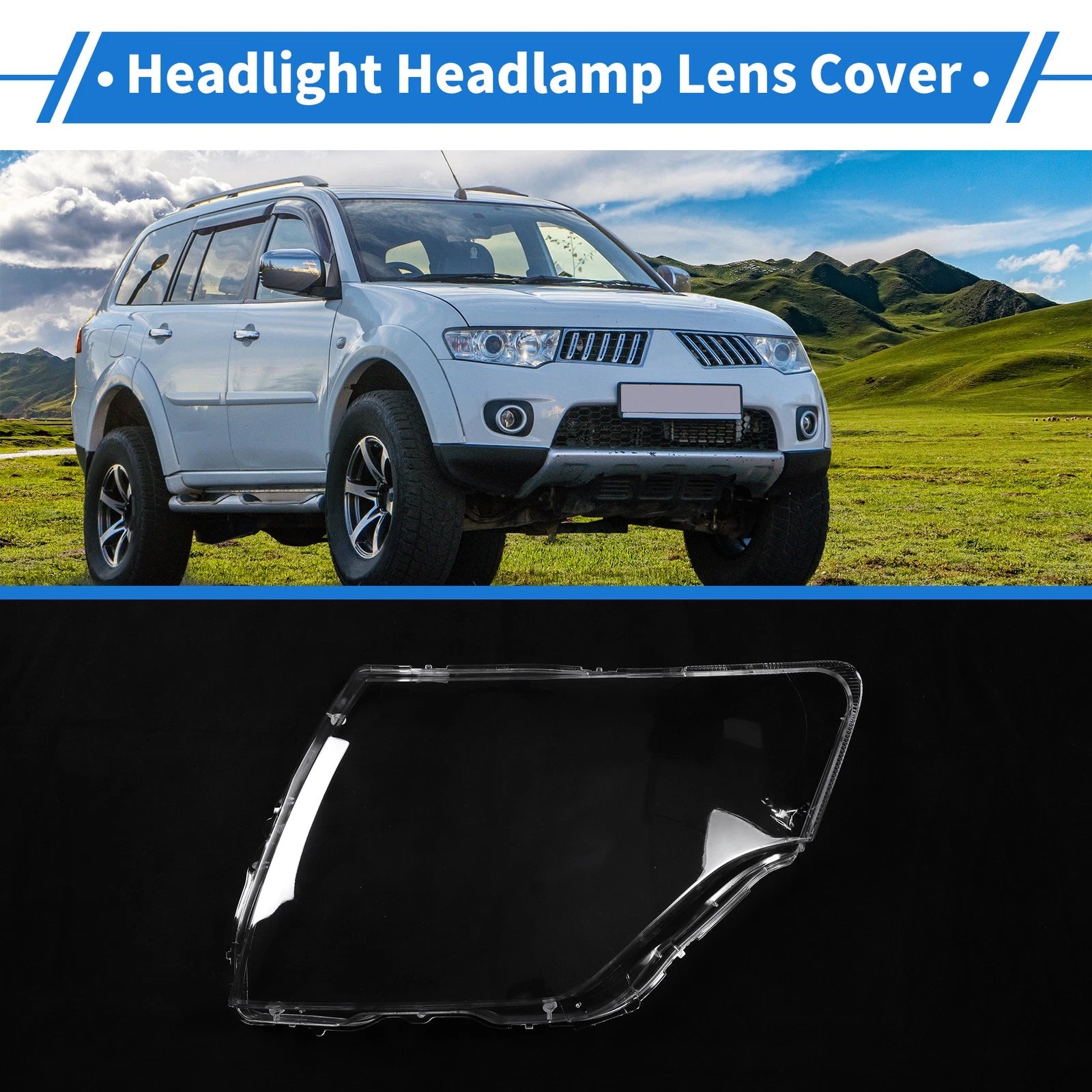 1 Pcs Headlight Lens Cover for Mitsubishi Pajero (2007–2018)