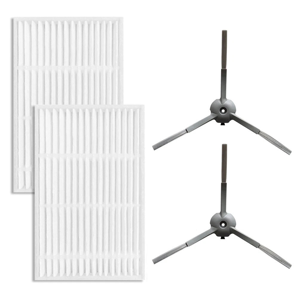 Set of 4 Side Brushes & Filters for ILIFE V20/Vyzzle D10