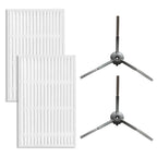 Set of 4 Side Brushes & Filters for ILIFE V20/Vyzzle D10