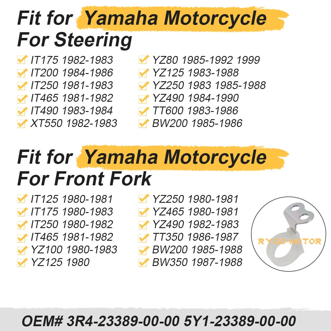 Front Brake Cable Guide for Yamaha IT125 IT175 IT250 IT465 TT350 BW200 BW350 (1976–1985)
