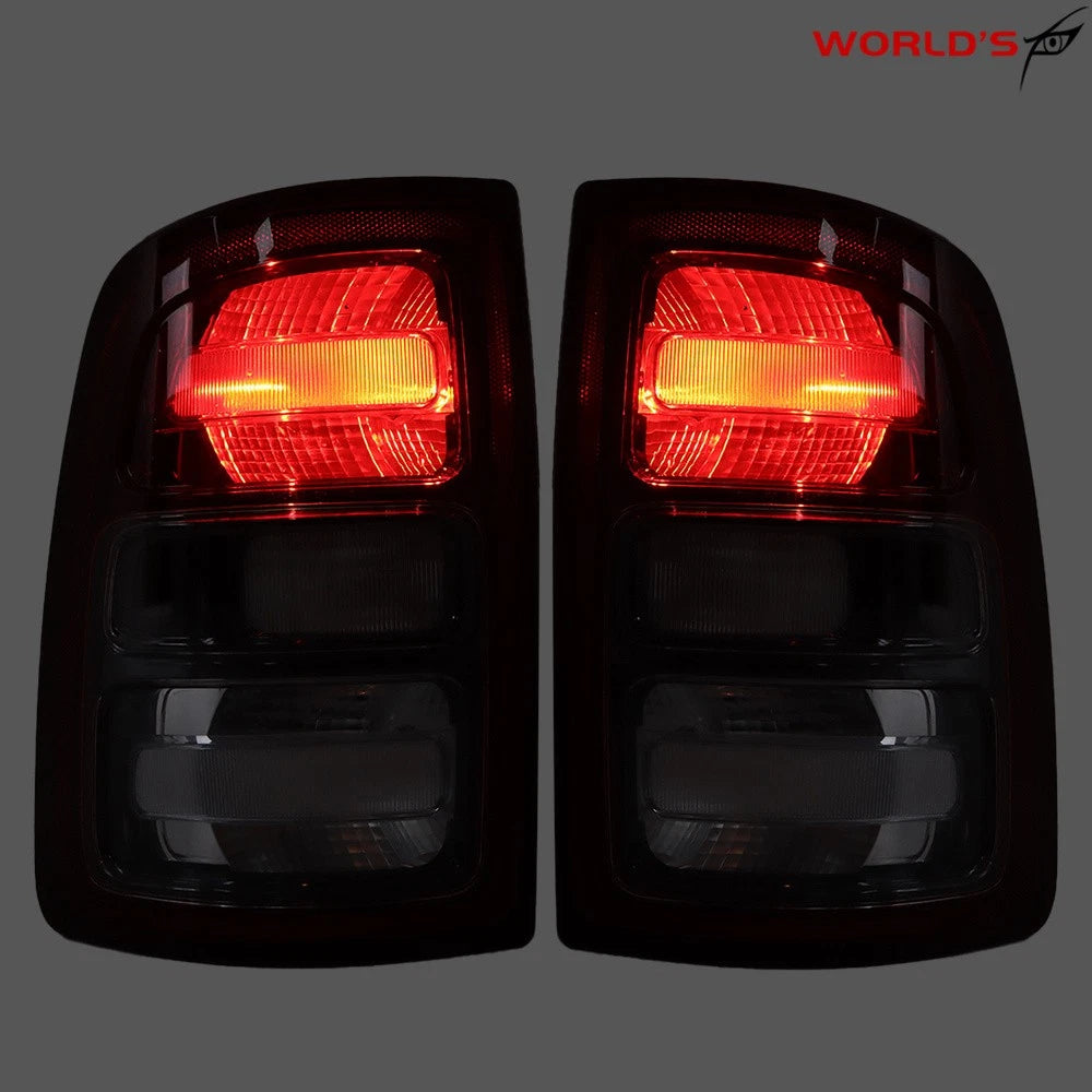 Set of 2 Tail Lights for Dodge Ram 2500 3500 (2019–2023) Halogen Black Trim