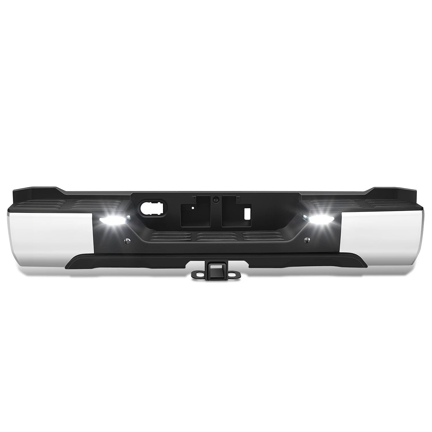 Chrome Rear Step Bumper for Toyota Tundra (2022–2026) w/ Sensor Holes & LED Lamp