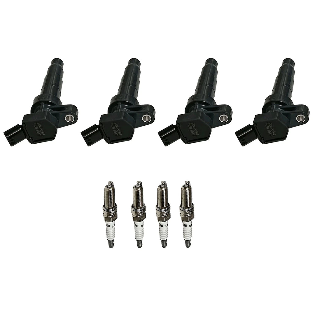 Set of 4 Ignition Coils & Spark Plugs for Kia Optima Hyundai Sonata (2011–2015)