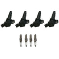 Set of 4 Ignition Coils & Spark Plugs for Kia Optima Hyundai Sonata (2011–2015)
