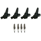 Set of 4 Ignition Coils & Spark Plugs for Kia Optima Hyundai Sonata (2011–2015)