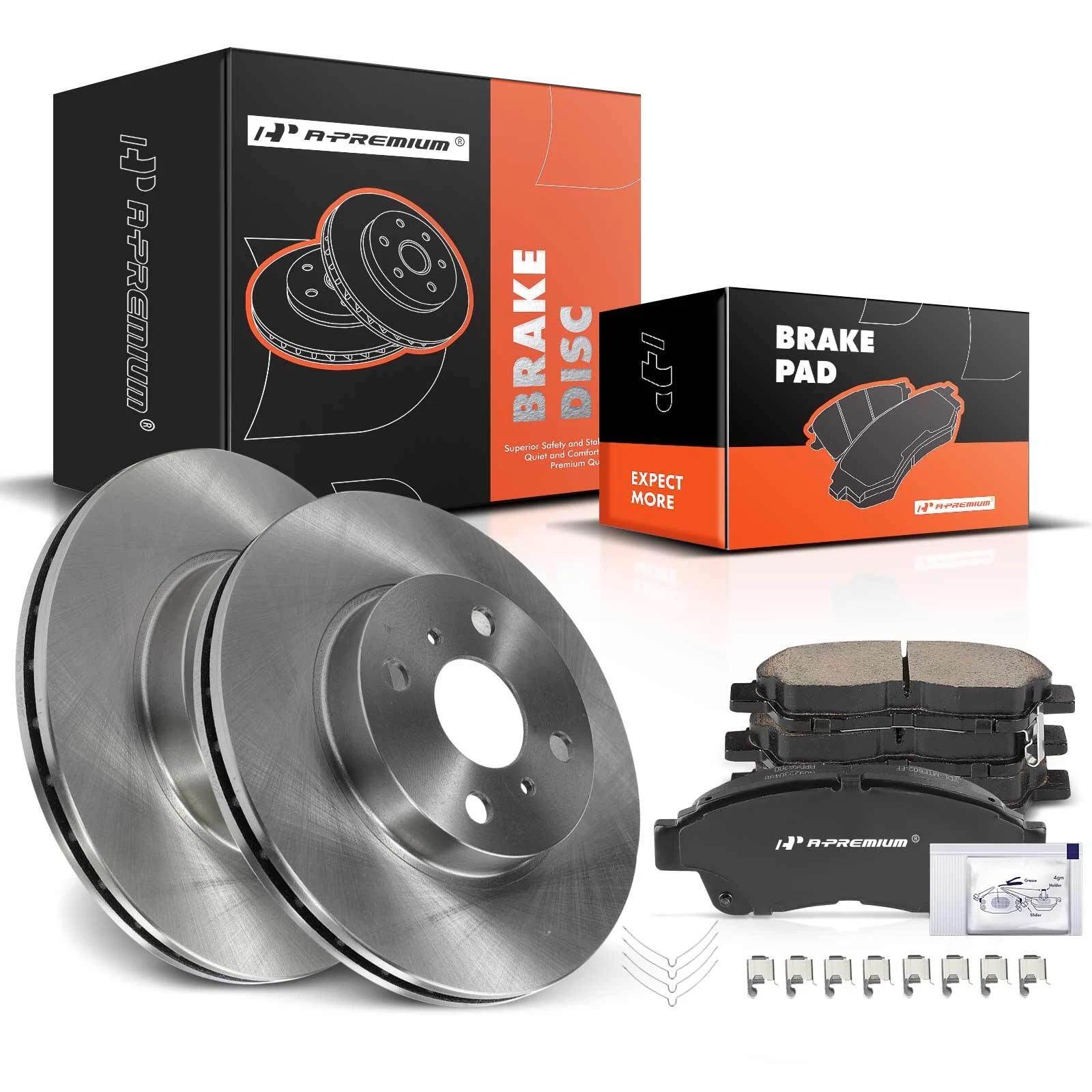 Front Disc Brake Rotors and Ceramic Pads for Toyota Corolla (1993–1997)
