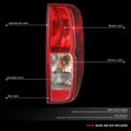 Right Side Taillight for Nissan Frontier Equator (2005–2021) Chrome Housing Red Lens