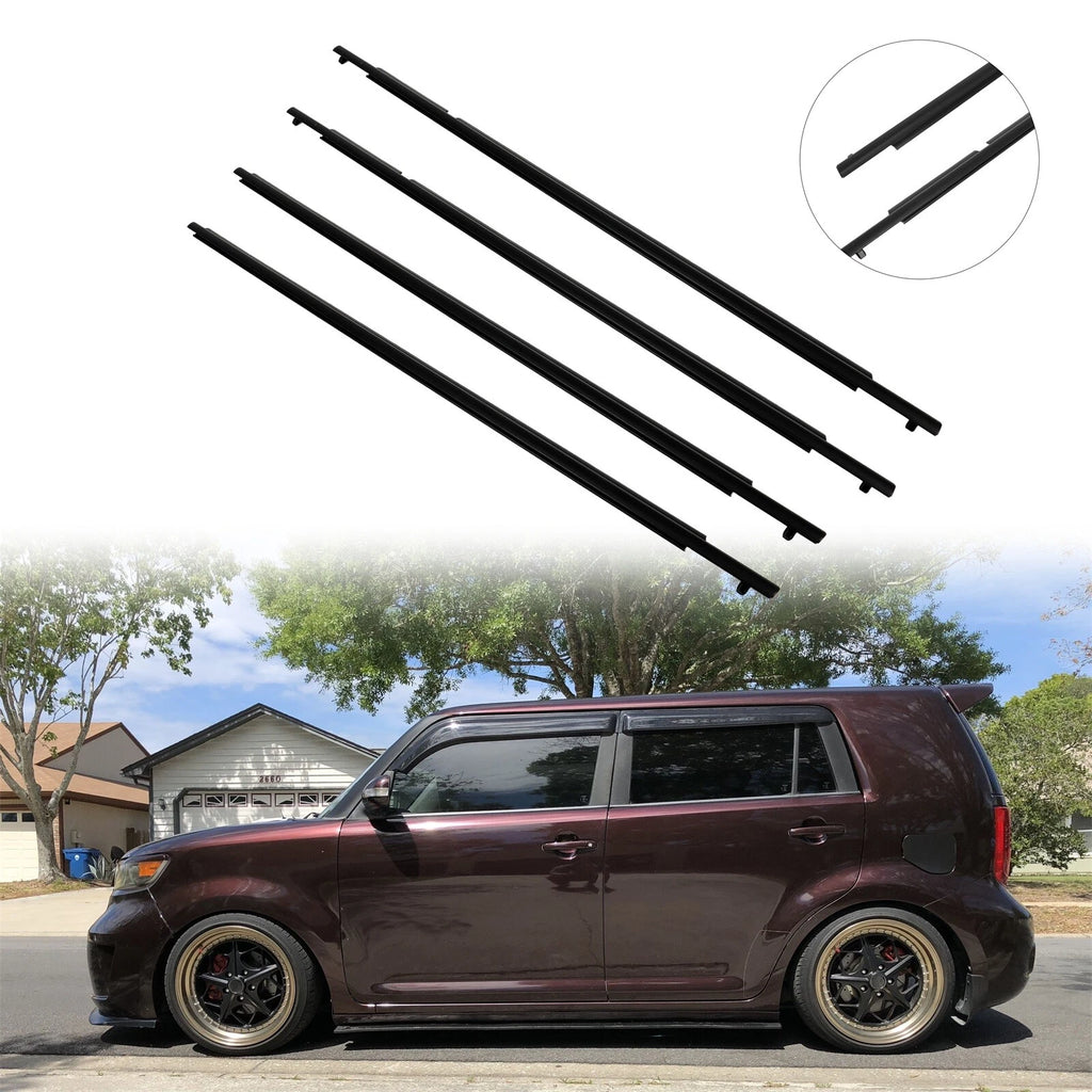 Set of 2 Front & Rear Window Scraper Seal Belt Weatherstrip for Scion xB (2008–2015)