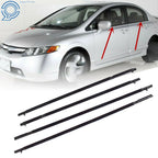 Set of 4 Weather Strip Window Moulding Trim Seals for Honda Civic (2006–2011)