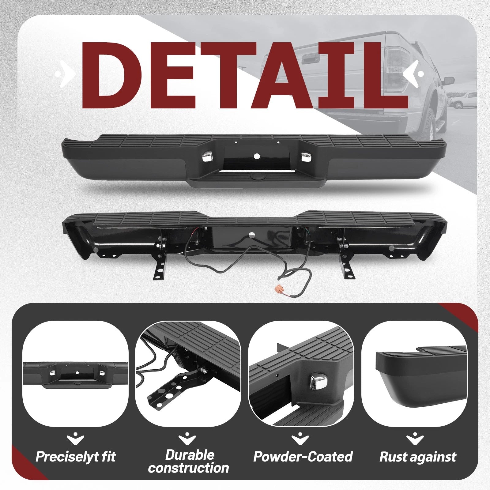 Rear Step Bumper Assembly for Ford Ranger (1993–2011)