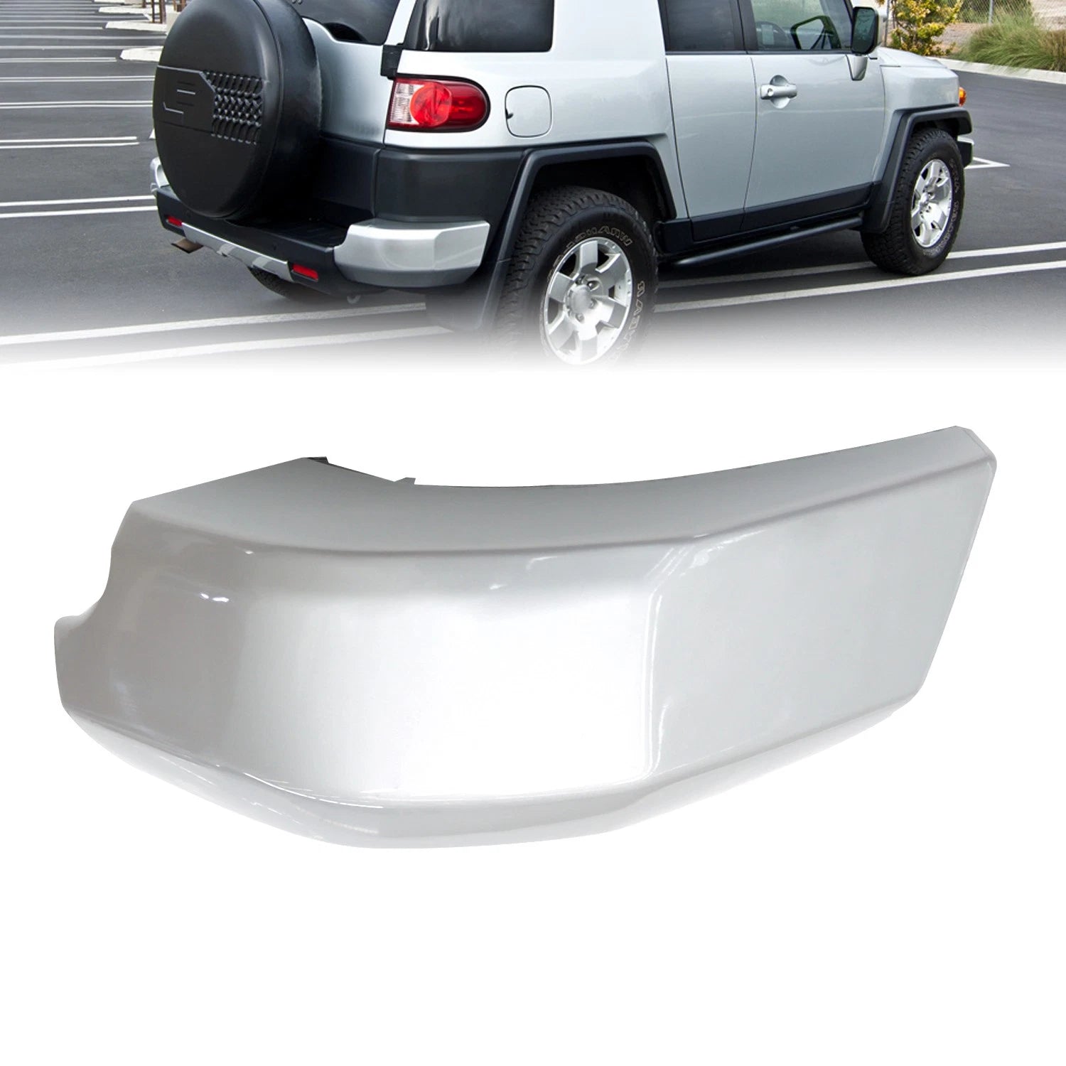 Rear Right Bumper End Cap for Toyota FJ Cruiser (2007–2014) - Silver