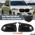 Pair Rearview Mirror Cover Caps for BMW X3 X4 X5 X6 (2011–2023) Black Carbon Fiber