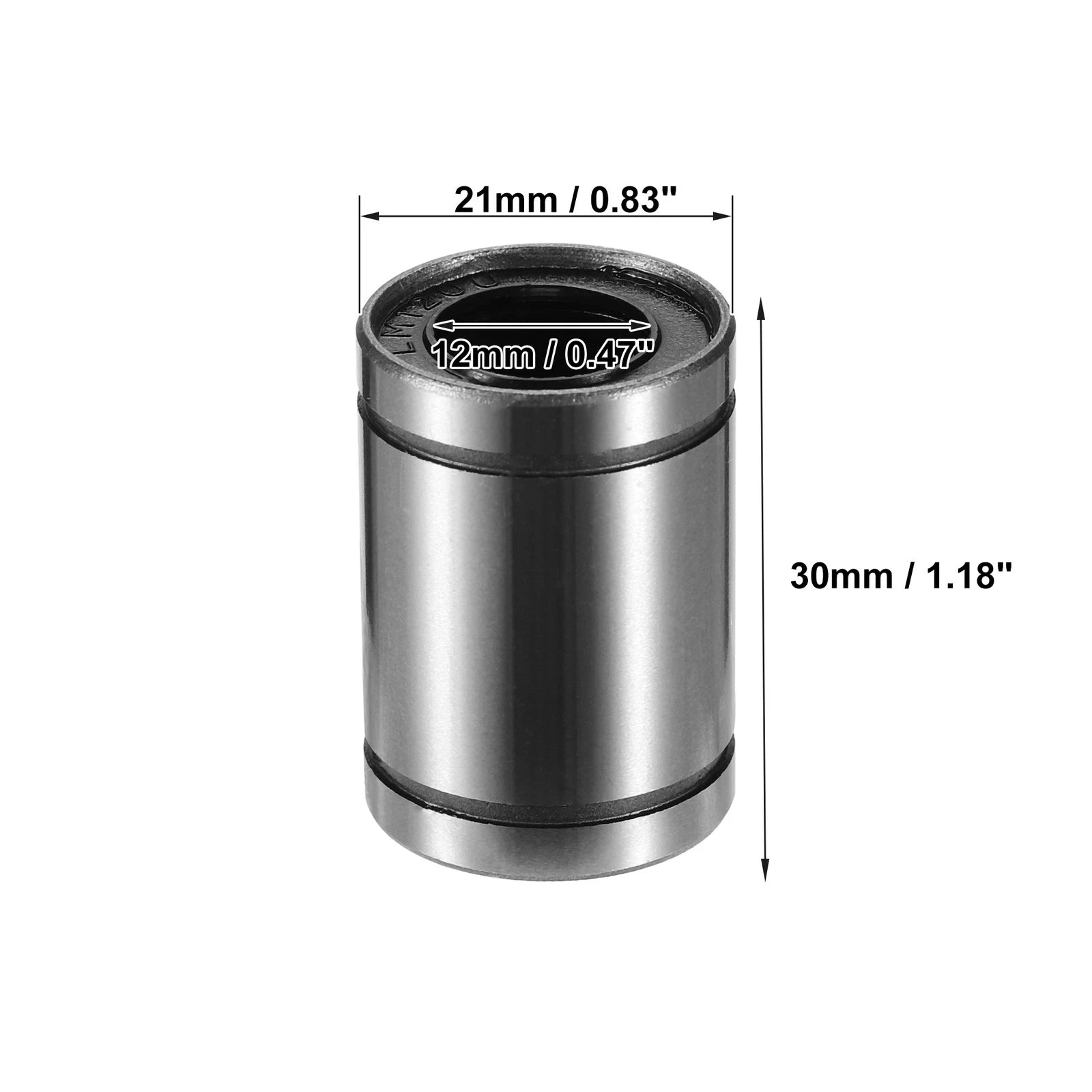 Set of 4 LM12UU Linear Ball Bearings for Car (12mm ID x 21mm OD x 30mm)
