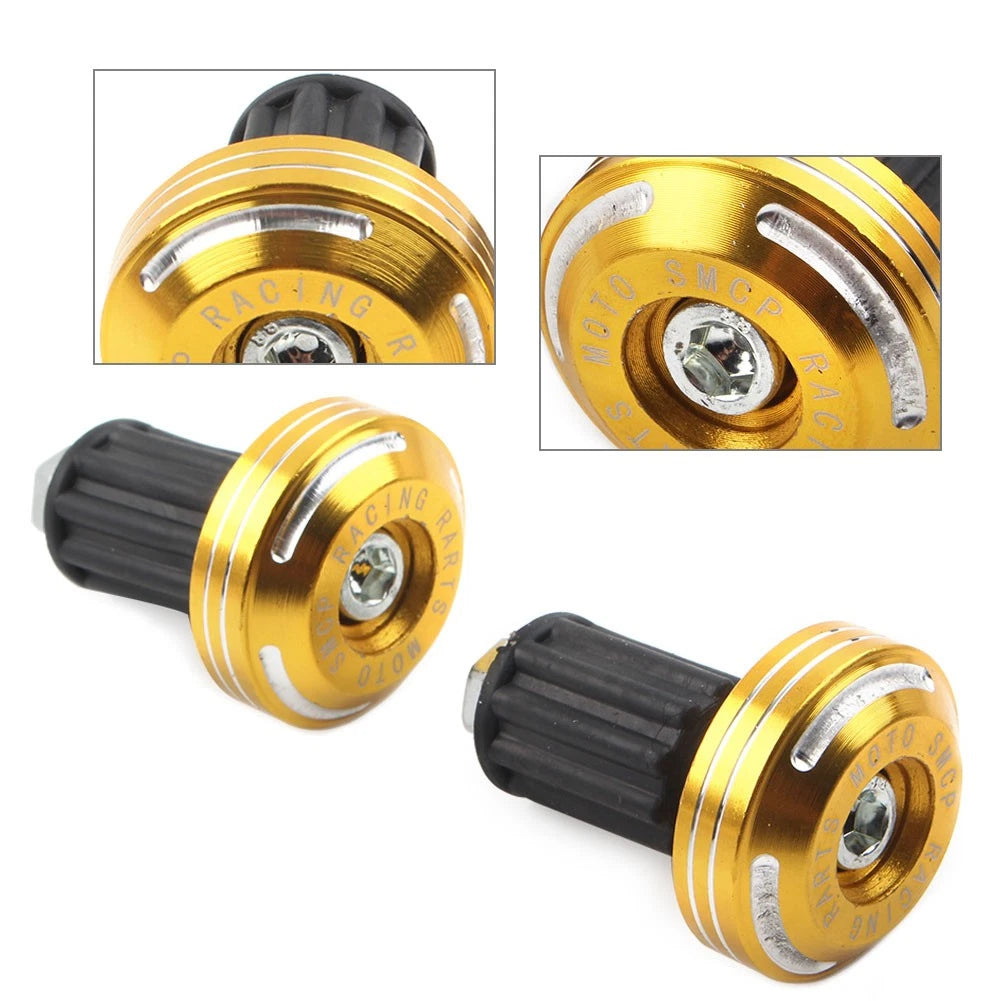 Handlebar Grips & End Cap Plugs for Dirt Bike (7/8'', Gold, CNC)