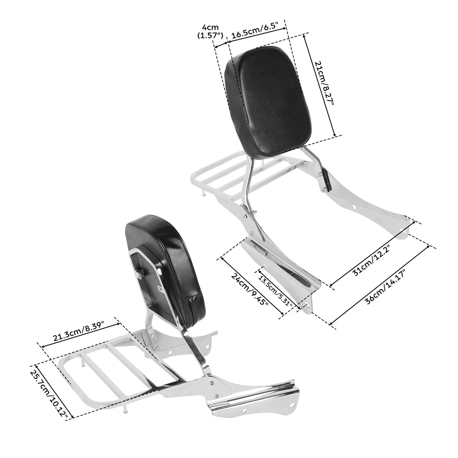 Sissy Bar Luggage Rack for Honda Shadow Spirit VT750DC (2001–2003, 2005–2007)