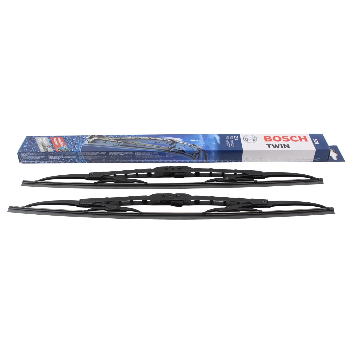 Set of 2 Bosch Front Windshield Wiper Blades for Mercedes 240D (1977–1983)