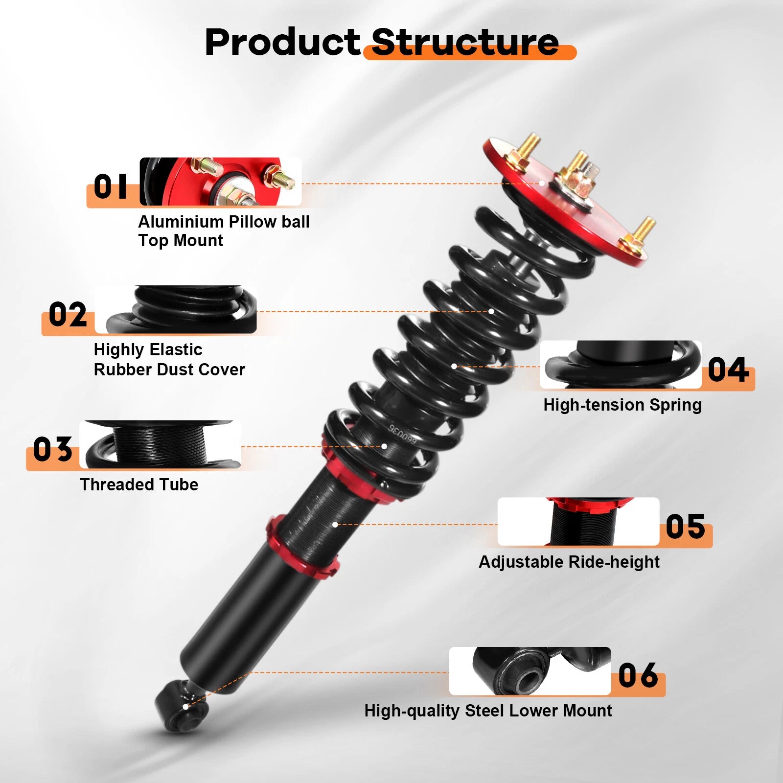 Coilover Adjustable Height Shock Absorber Set for IS350 IS250 (2006-2013)