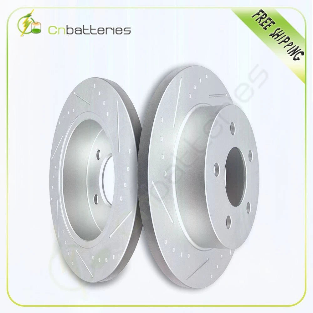 Drilled & Slotted Rear Brake Discs Rotors for Ford Mustang GT (1994–2004)