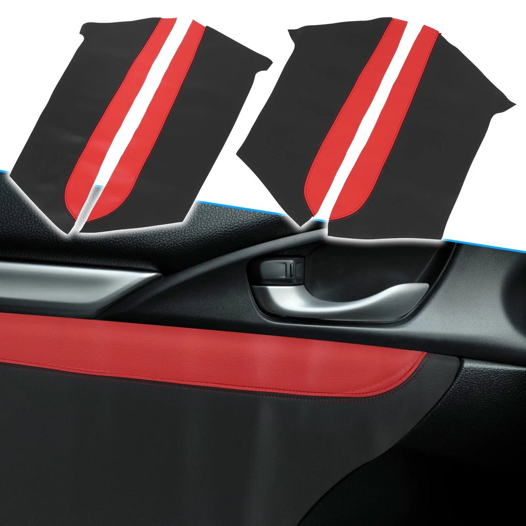 8Pcs Door Panel Armrest Cover for Honda Civic (2016–2020) Red Line