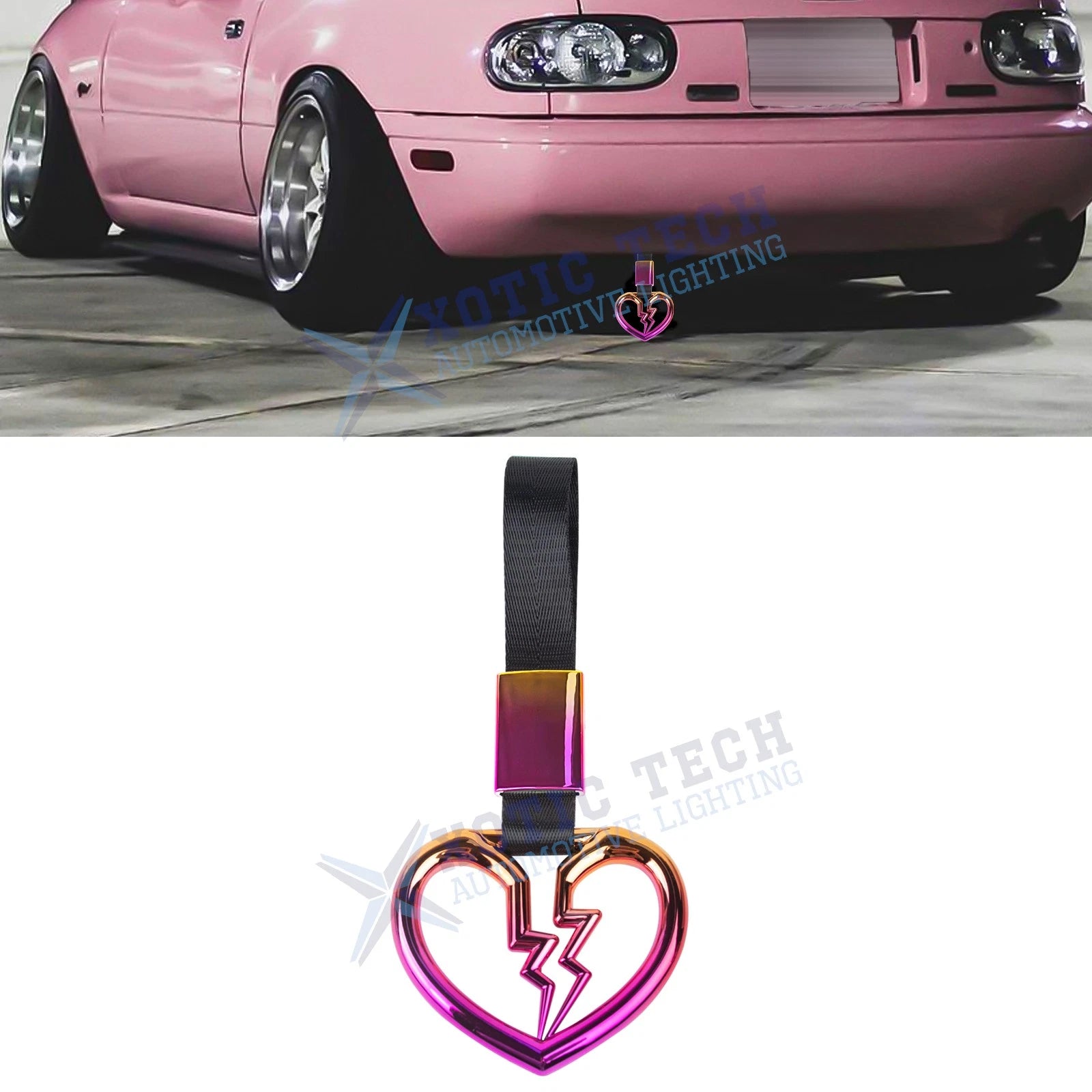 Iridescent Tsurikawa Broken Heart Japan Car Hanger Charm for Drift Handle (—)