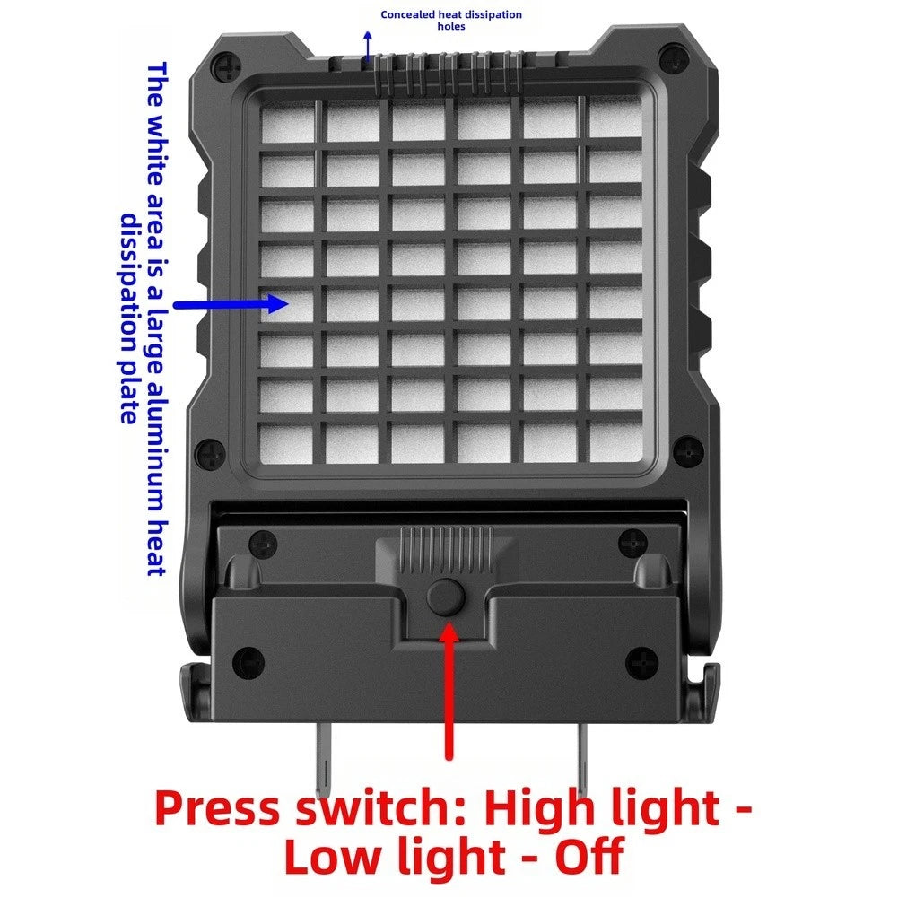 Rotatable LED Work Light for Power Tool Batteries (12V-85V)