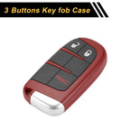 3 Button Key Fob Shell Case for Dodge Charger (2018) Black Red