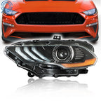 Black Projector Headlight with Clear LED for Ford Mustang (2018-2020)