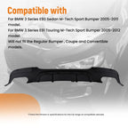 Rear Lip Diffuser for BMW E90 E91 3-Series M Sport (2005–2012) Painted Black