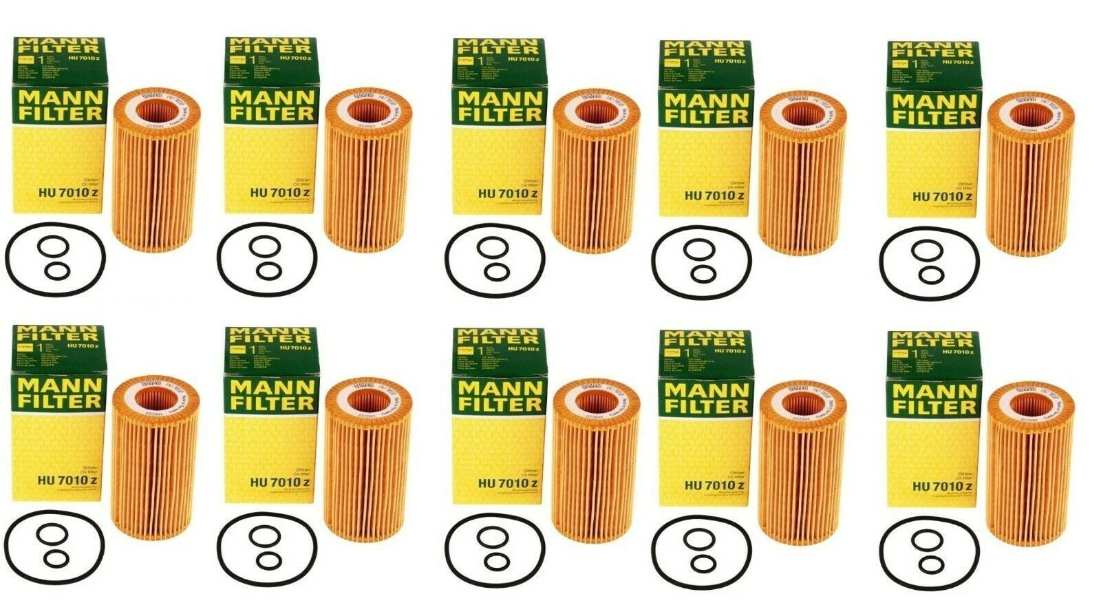 10 Pack Engine Oil Filter Kit for Mercedes E250, Sprinter, GLK250 (Mann)