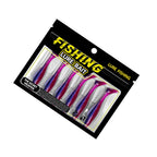 Set of 6 Floating T-Tail Soft Bait TPR 6.5/8cm for Blackwater Fishing