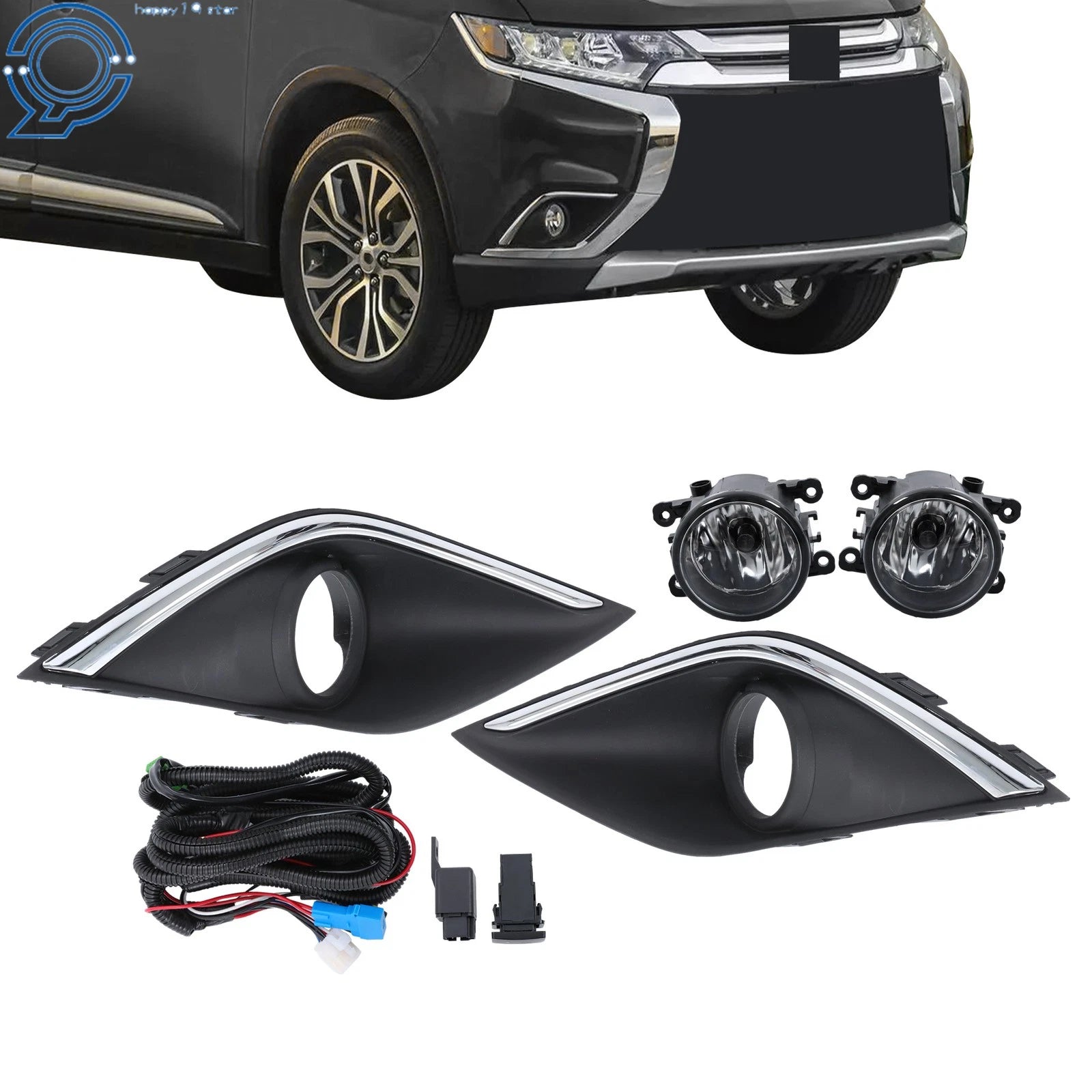 Set of 2 Front Bumper Fog Lights for Mitsubishi Outlander (2016–2021)