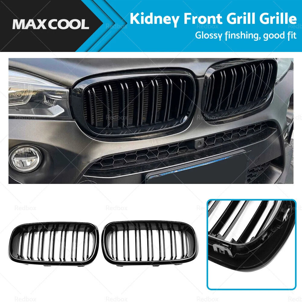 Glossy Black Front Hood Bumper Grille for BMW X5 (2014–2019)