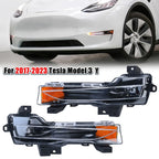 Pair LED DRL Front Fog Light Lamps for Tesla Model 3 Y (2017–2023)