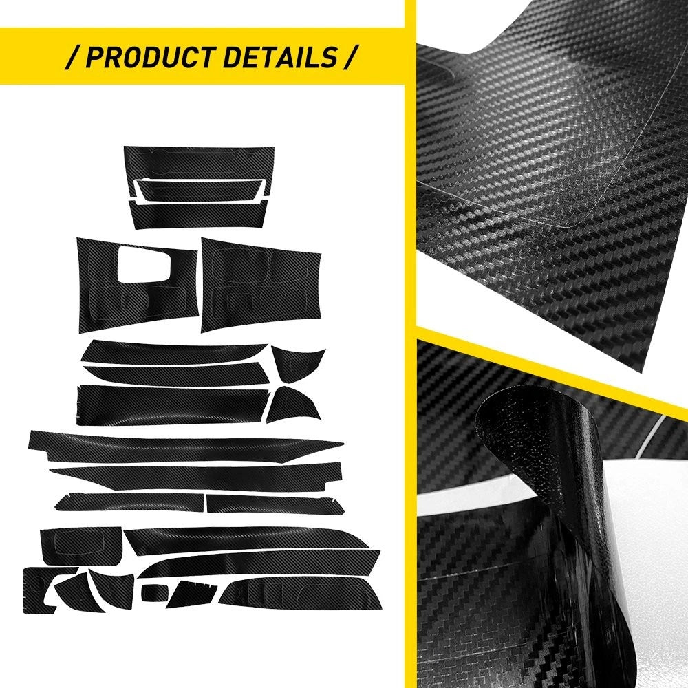 3D Carbon Fiber Decor Kit Trim Stickers for BMW X5/X6 E70/E71 (2008–2014)