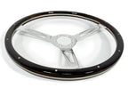 15 Inch Billet 3 Spoke Steering Wheel Wood Riveted with Horn Button for Universal (2001–2025)