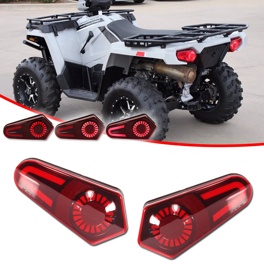 2X Red Lens LED Tail Lights for Polaris Sportsman 500 570 800 850 1000 (2009–2022)