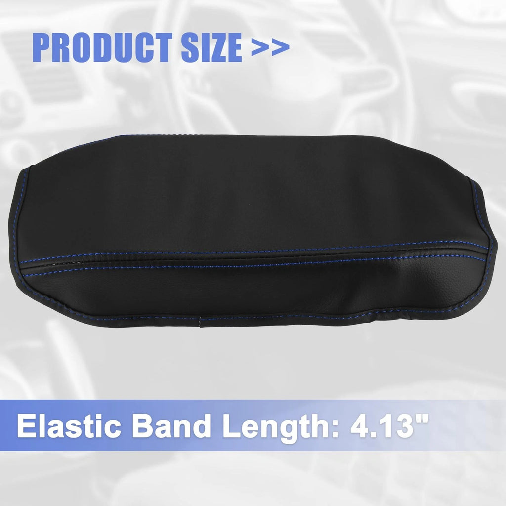Microfiber Leather Armrest Cover Pad for Honda Civic (2006–2011) Black/Blue