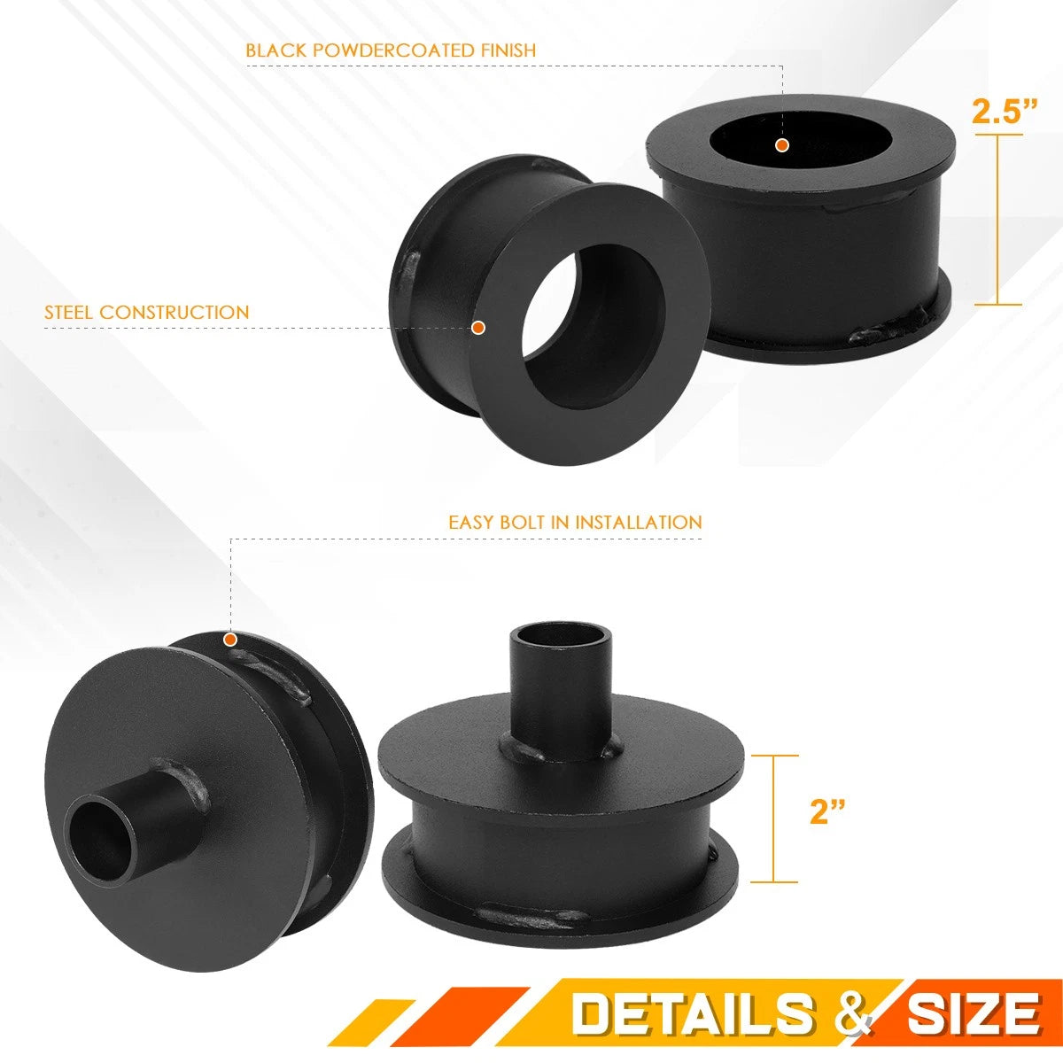 2X Coil Spring Lift Mount Spacer Kit for Jeep Wrangler JK (2007–2018)