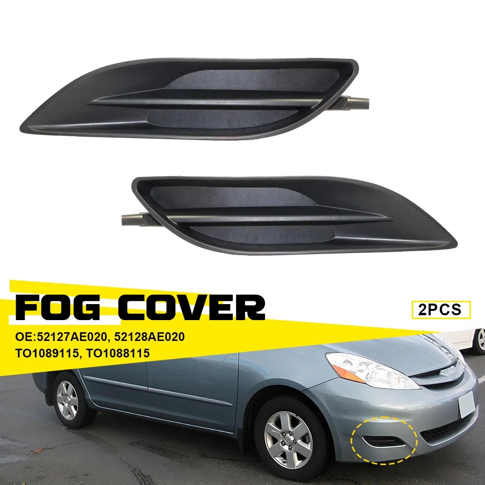 Set of 2 Front Bumper Fog Light Covers for Toyota Sienna (2006–2009)
