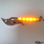2 Chrome Custom Wisdom Eye Mirrors with LED Turn Signals for Harley Motorcycle