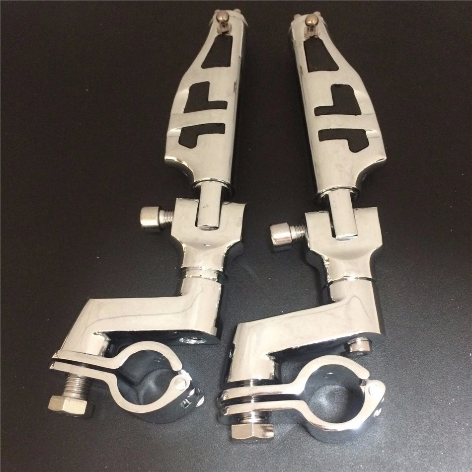 Front 25MM Foot Peg Clamps for Honda GoldWing GL Black Rubber