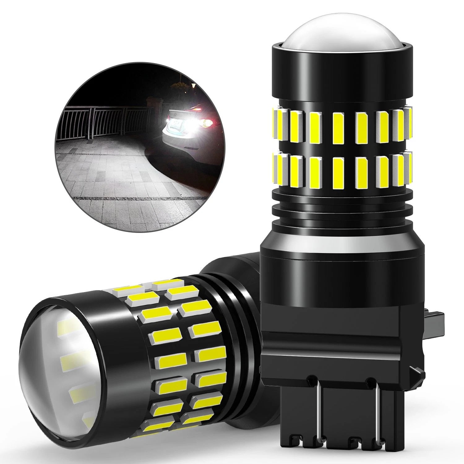 2X 3157 Tail 3047 Reverse LED Light Bulb White for GMC 1500 2500 (2003–2013)