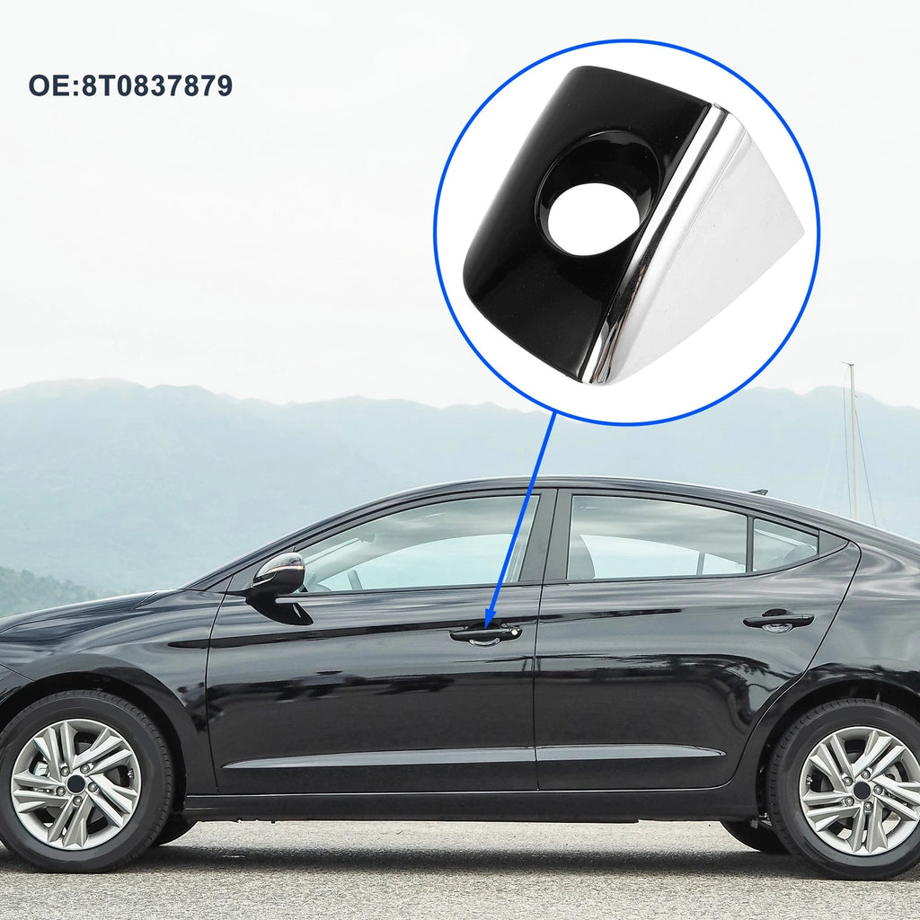 Front Left Door Handle Cover Lock Cap for Audi Q5 8R (2013–2017) No. 8T0837879 Black