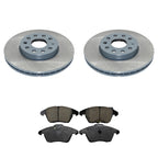Front Rotors & Akebono EURO Ceramic Brake Pads Kit for Beetle Jetta