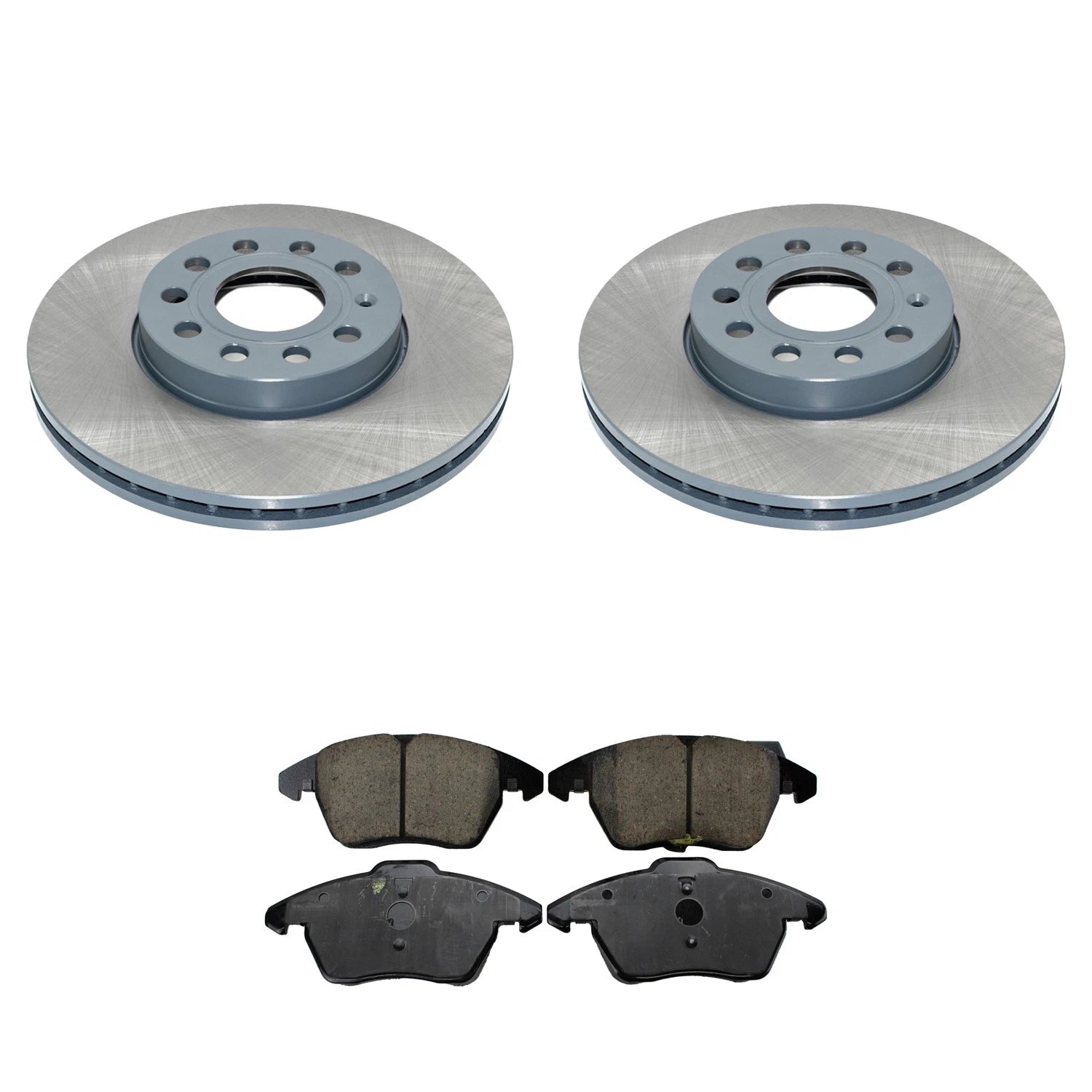 Front Rotors & Akebono EURO Ceramic Brake Pads Kit for Beetle Jetta