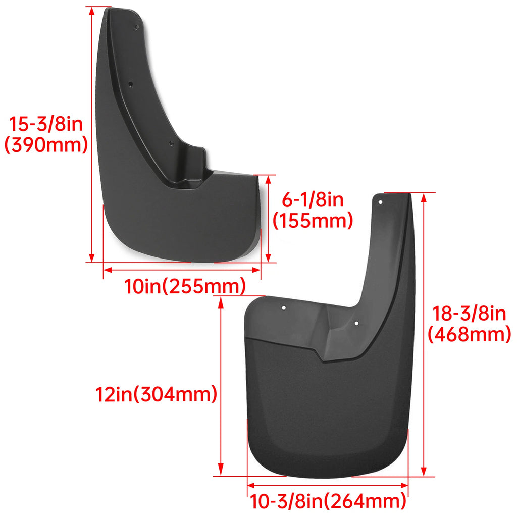 Mud Flaps Guards Splash Flares for Dodge Ram 1500 2500 3500 (2009–2018)