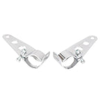 Fork Mount Headlight Brackets for Cafe Racer Bobber Chopper Silver