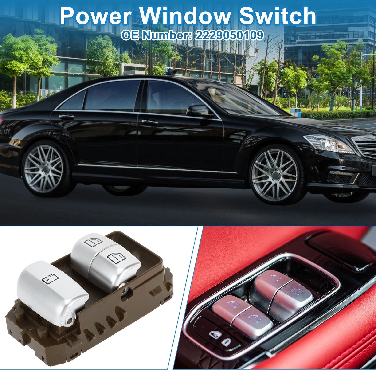Front Driver Side Power Window Switch for Mercedes-Benz S450 (2018–2021) No.2229050009